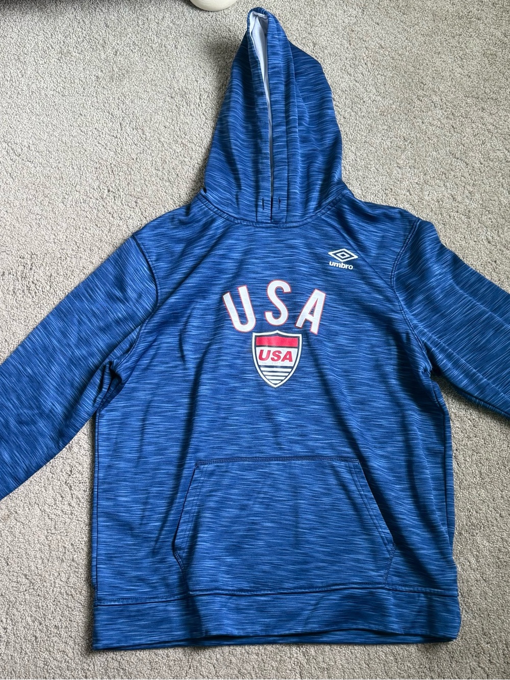 Umbro Blue Red Accent Hooded Pullover
